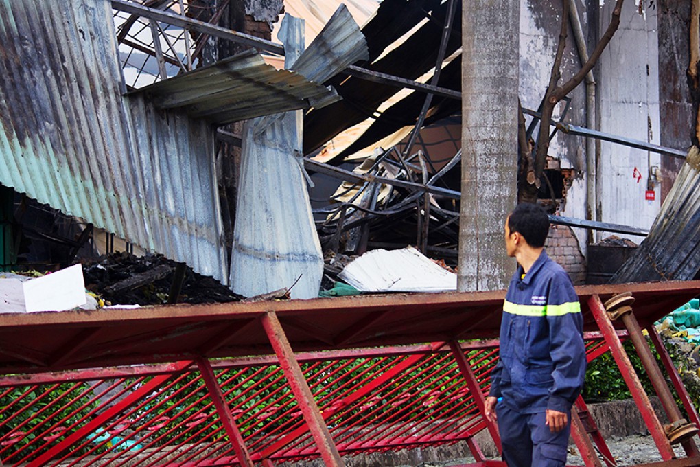 A damaged factory In Di An Town, Binh Duong province, Vietnam. Photo: AP