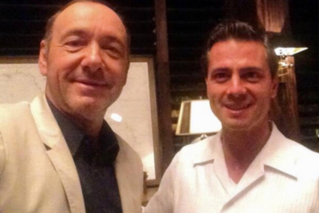 Kevin Spacey with Mexican President Enrique Pena Nieto