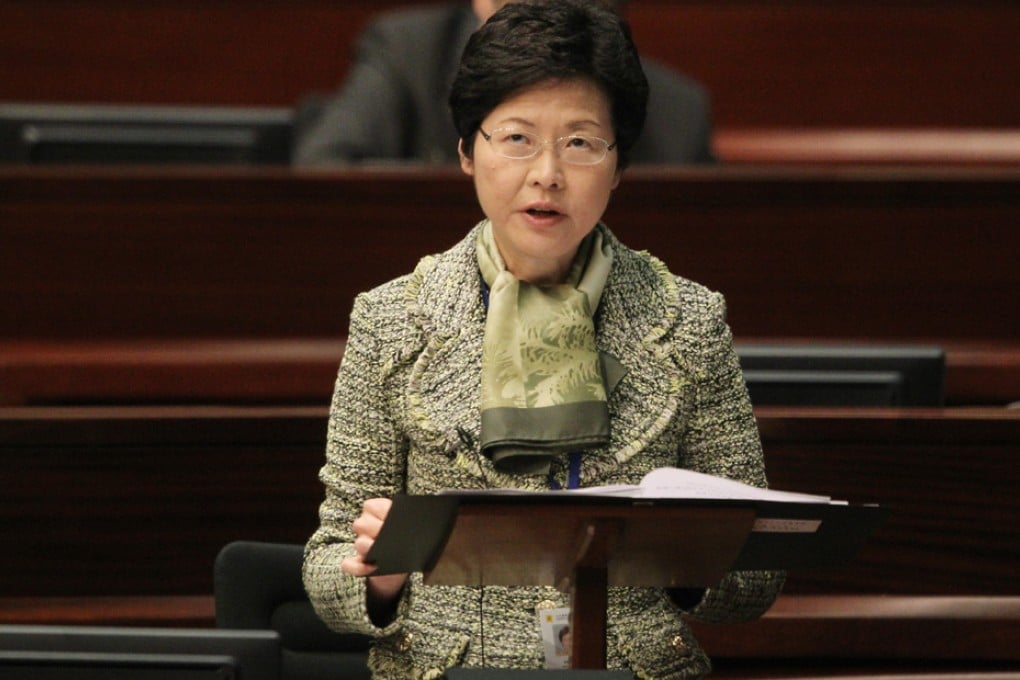 A pro-democracy group headed by Chief Secretary Carrie Lam Cheng Yuet-ngor's predecessor says it was "exceedingly discourteous" for Lam to brief media on results of the first reform consultation at an informal gathering. Photo: Dickson Lee
