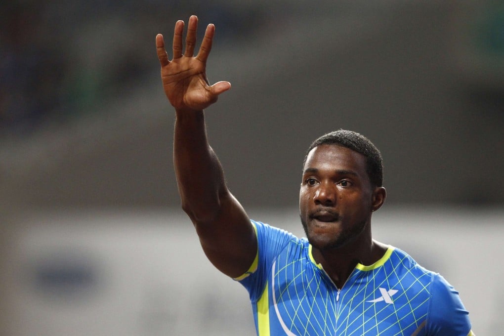 Justin Gatlin of U.S. reacts after winning the men's 100 metres. Photo: Reuters