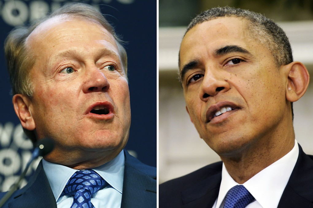 Cisco chief executive John Chambers (left) warned US President Barack Obama about the NSA's spying practices. Photos: Reuters, AP