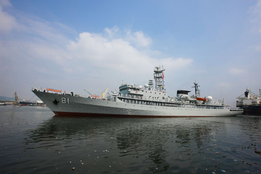 Chinese navy vessel. A Chinese navy survey ship will start mapping the seabed off the west Australian coast this week as part of the latest phase in the search for the Malaysian airliner. Photo: Xinhua