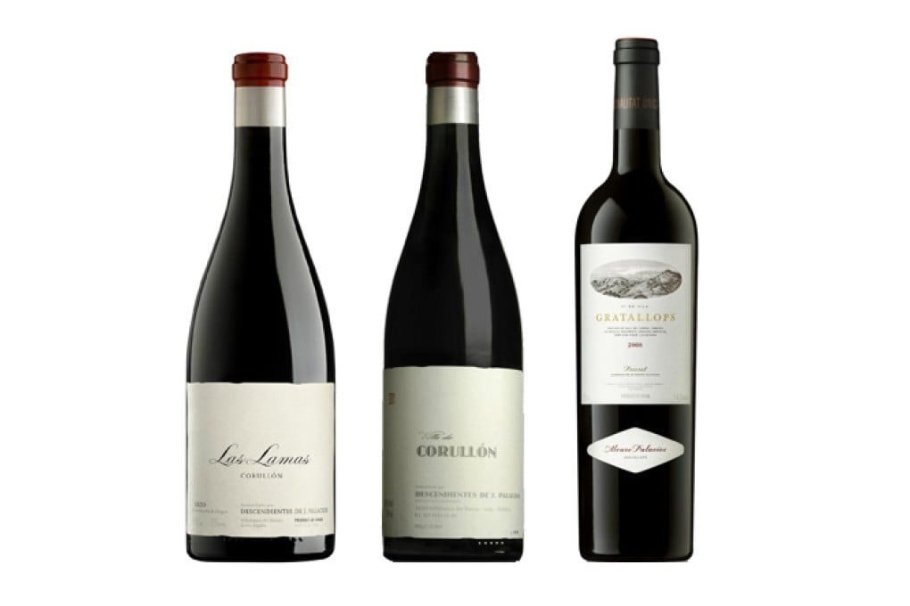 From left: Descendientes de J. Palacios Las Lamas 2007, Descendientes de J. Palacios Villa de Corullón 2001 and Alvaro Palacios Gratallops 2008