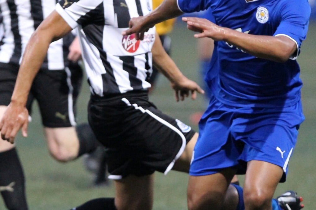Leicester City's Harry Panayiotou (right) in action in last year's Soccer Sevens in Hong Kong. Photo: Edward Wong