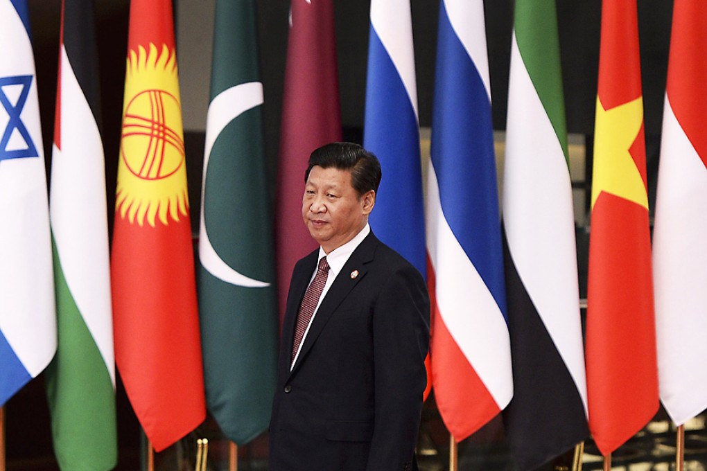 Chinese President Xi Jinping arrives to welcome leaders before the opening ceremony of the CICA summit in Shanghai. Photo: Reuters