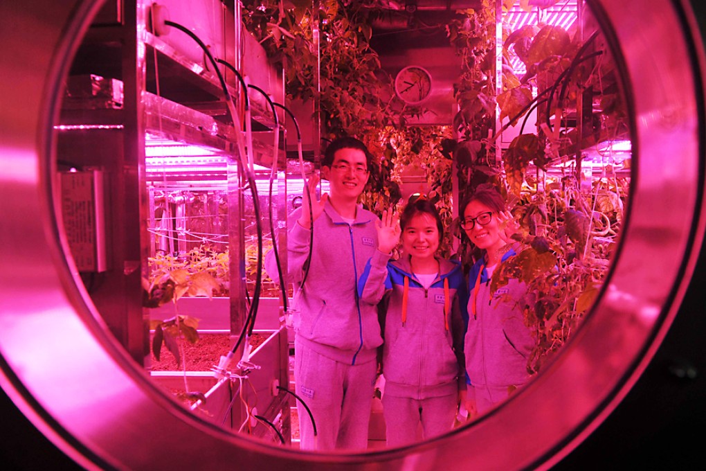 The volunteers living in Lunar Palace One in Beijing. Photo: Xinhua