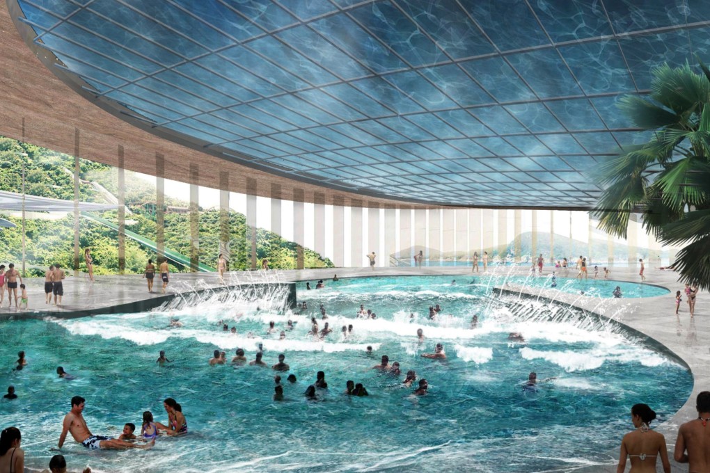One of the two elliptical indoor pools with glass roofs. Photos: SCMP Pictures