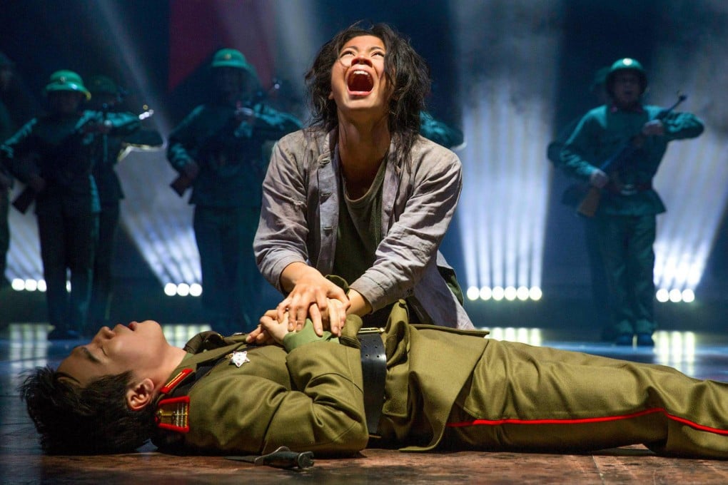 Filipino-American Eva Noblezada plays Kim and Korean actor Hong Kwang-ho plays Thuy in the London production of Miss Saigon. Photo: Matthew Murphy