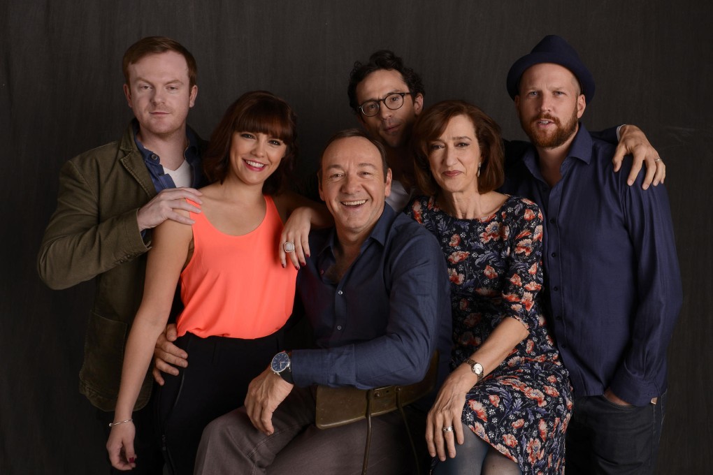 Kevin Spacey (centre) with actors Jeremy Bobb, Annabel Scholey, Nathan Darrow and Haydn Gwynne, and director Jeremy Whelehan. Photo: AFP