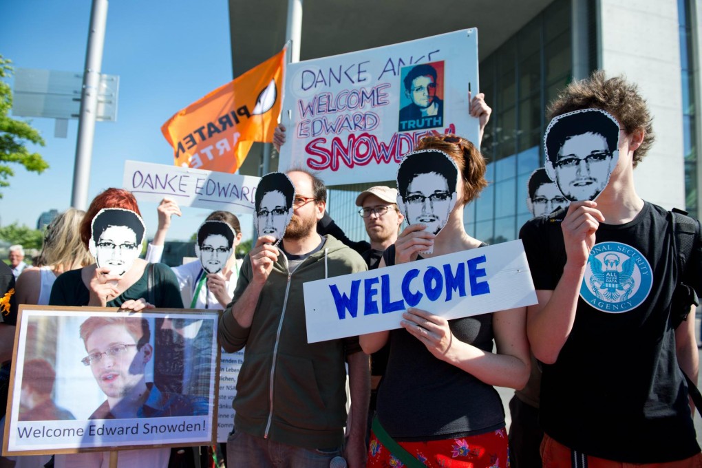 Demonstrators supported Snowden in Berlin. Photo: AFP