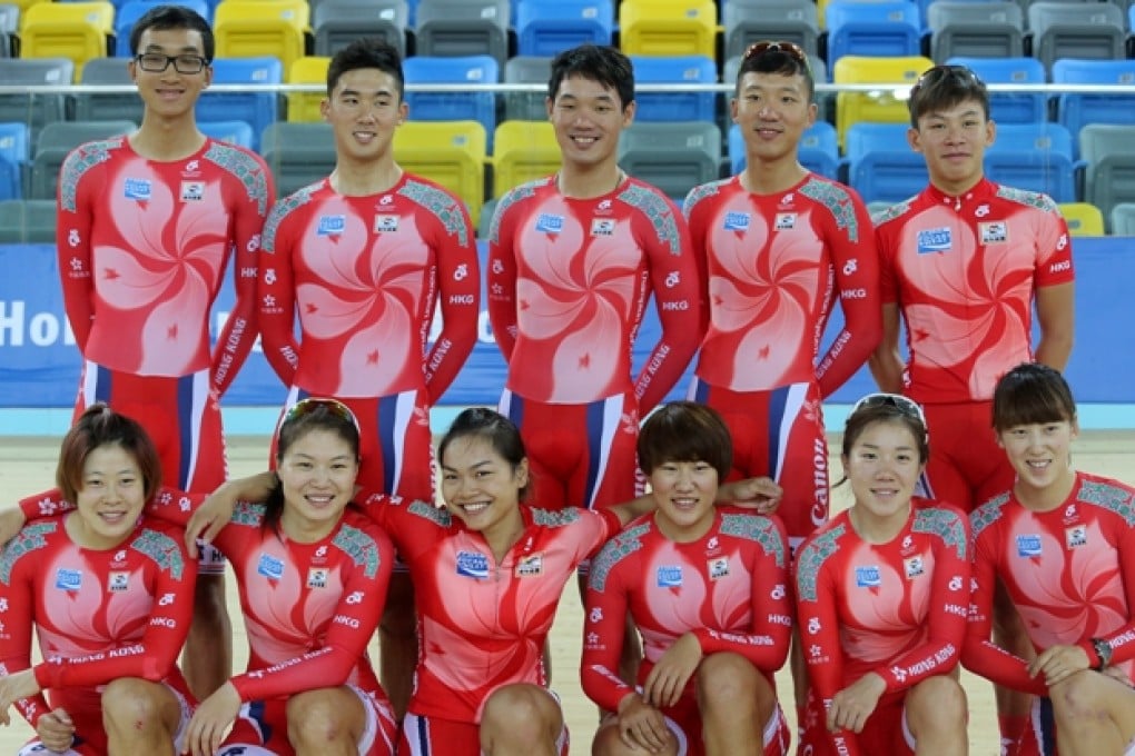 Cheung King-lok (back row, centre) clinched Hong Kong's first gold in Astana. Back row from left are Wu Lok-chun, Leung Chun-wing, Cheung King-lok, Cheung King-wai and Law Kwun-wah. Front row from left are Meng Zhaojuan, Diao Xiaojuan, Sarah Lee Wai-sze, Pang Yao, Wong Wan-yiu and Yang Qianyu. Photo: K.Y. Cheng