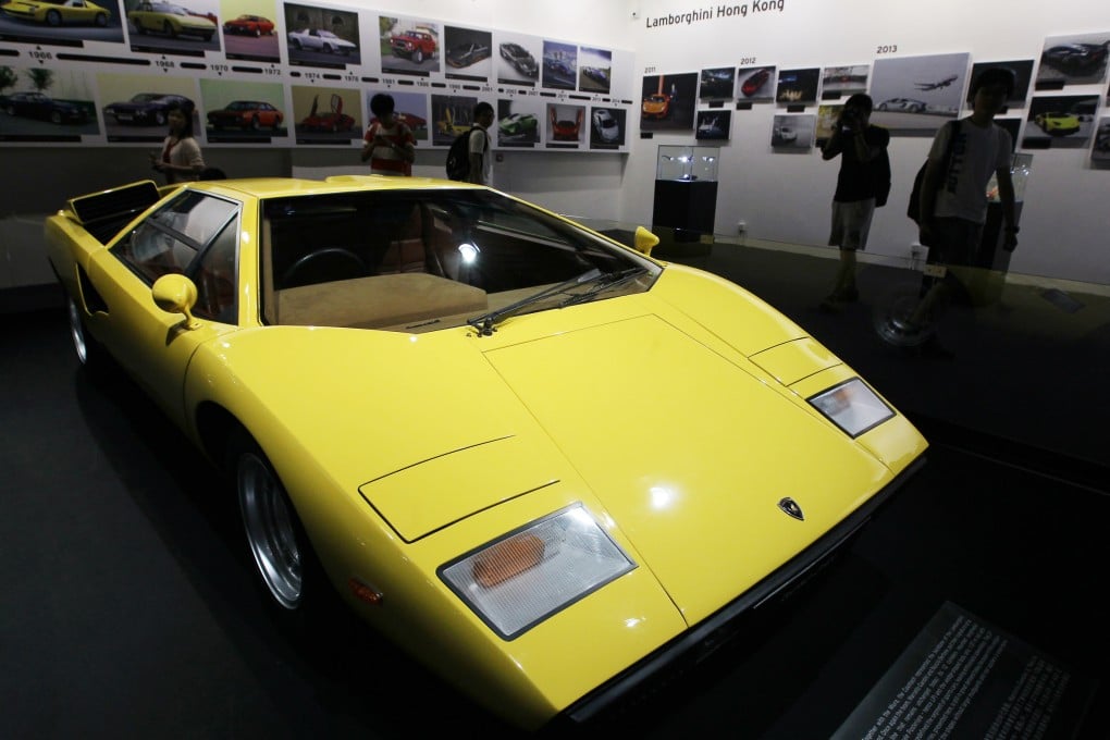 Lamborghini's Countach LP 400 is among supercars on display at a pop-up museum in Causeway Bay, which opens today. Photo: Felix Wong