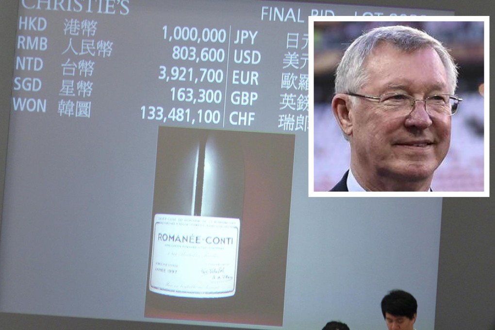 The most eye-catching sale from Ferguson's collection was a methuselah of 1997 Domaine de la Romanee-Conti. It raised more than HK$1 million. Photos: SCMP, AFP