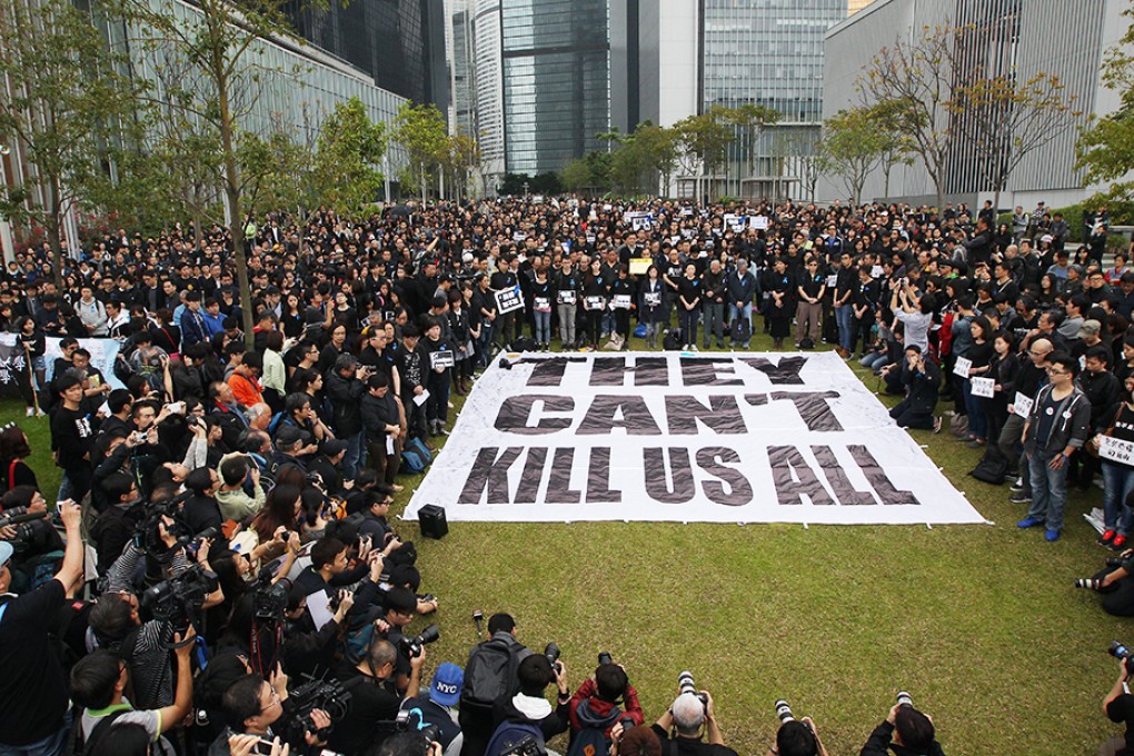 The Hong Kong Journalists Association march in support of press freedom. Photo: Felix Wong