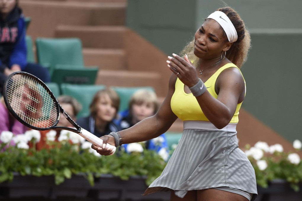 Serena Williams feels the pain of defeat in Paris as she will not be defending her title. Photo: AFP