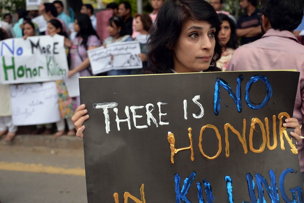 Human rights activists protest in Islamabad against the death of pregnant woman Farzana Parveen and laws that make honour killing possible. Photo: AFP
