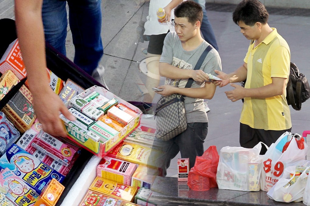 Public spaces around the Luohu checkpoint and subway station provide a thriving market for Hong Kong goods. Photos: Dickson Lee