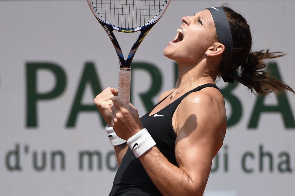 Czech Republic's Lucie Safarova celebrates after winning her third-round match against Serbia's Ana Ivanovic at Roland Garros. Photo: AFP