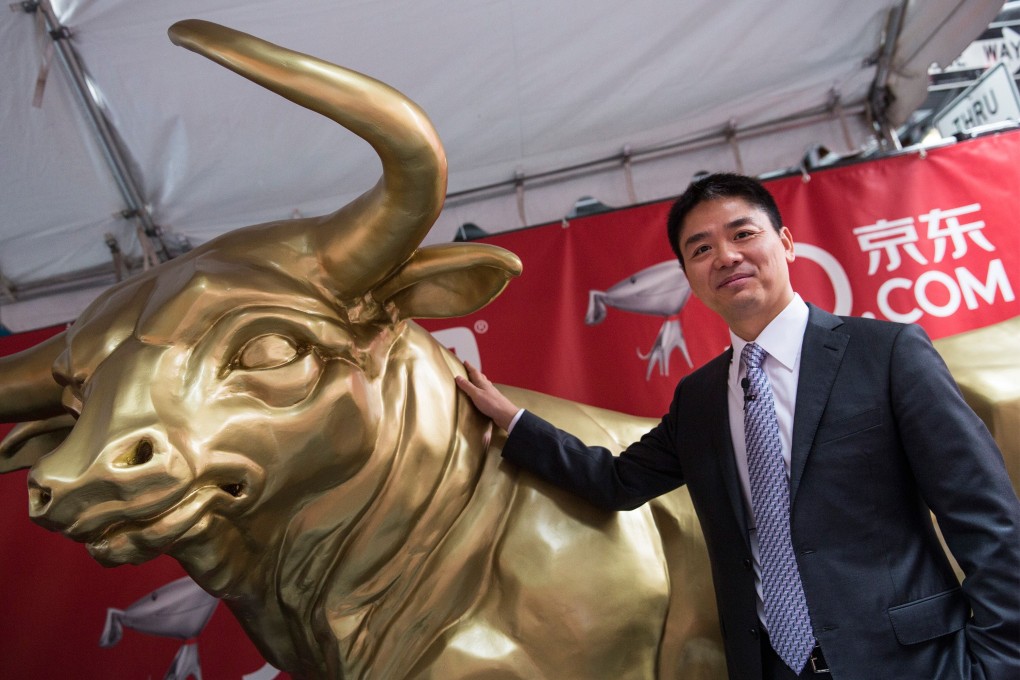 Chinese online retailer JD.com goes public on the Nasdaq Exchange. Photo: AFP