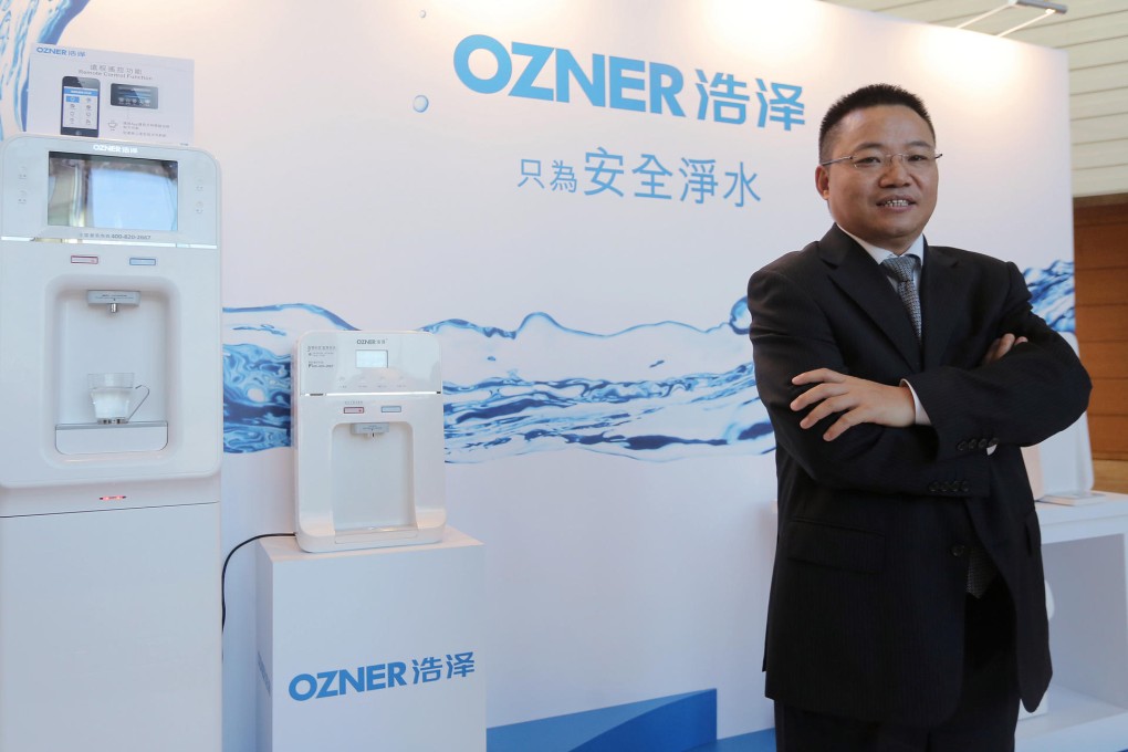 Xiao Shu, the chairman of Ozner Water, which is looking to raise HK$1.1 billion. Photo: Paul Yeung