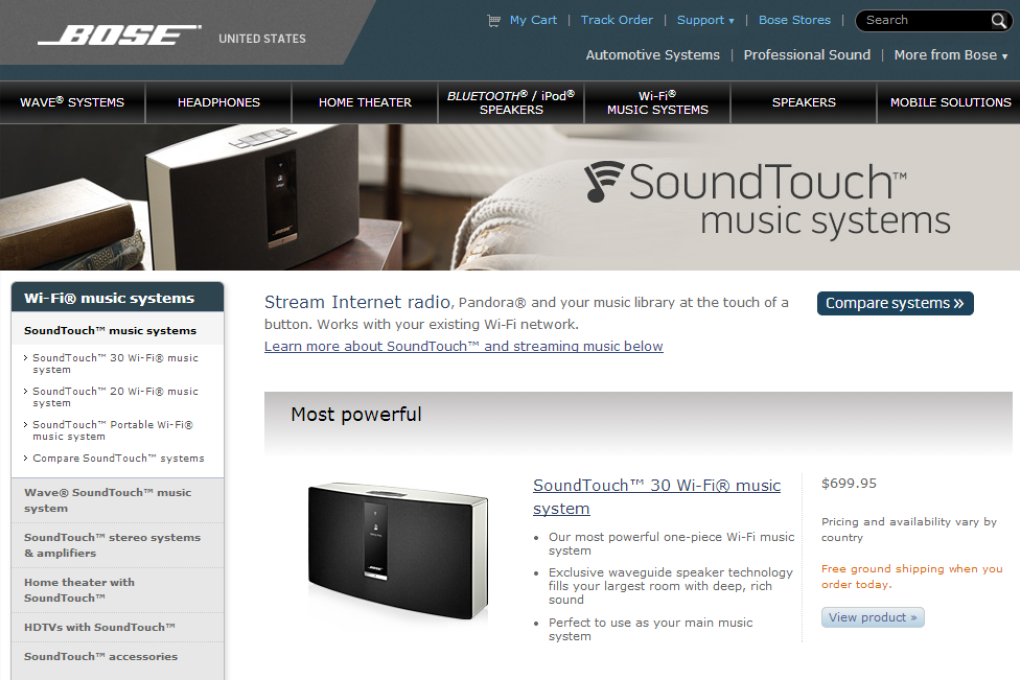 Bose SoundTouch. Photo: Screenshot from Bose website.
