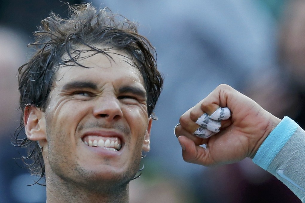 Rafael Nadal celebrates after beating David Ferrer. Photo: Reuters