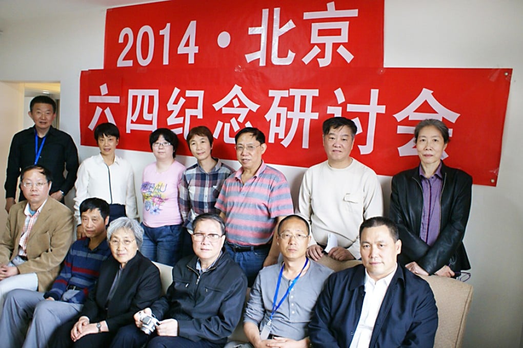 Rights activists pose for a photograph during a meeting regarding pro-democracy protests in Tiananmen Square in 1989, in Beijing. Photo: Reuters