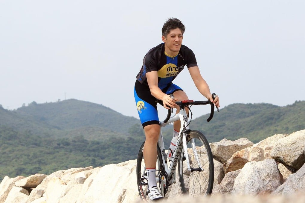 A file picture of avid cyclist Colin Robertson along Sunny Bay waterfront in Tung Chung in 2012. Photo: Jonathan Wong