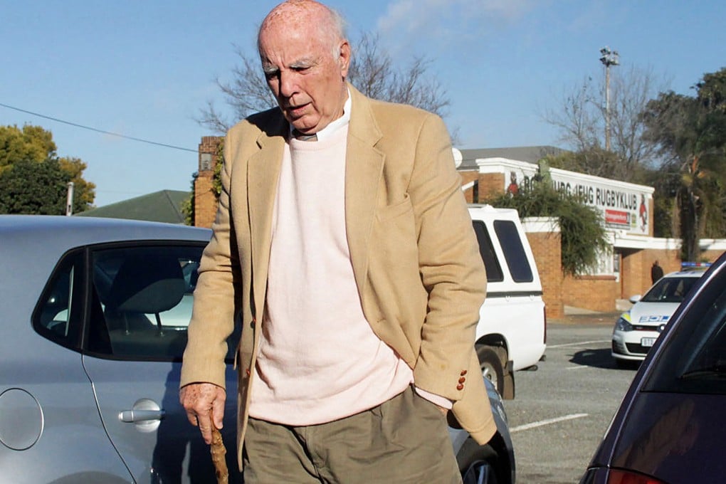 Bob Hewitt, the former grand slam doubles champion and one-time tennis hall of famer, is seen outside the magistrates court in Boksburg, South Africa. Photo: AP