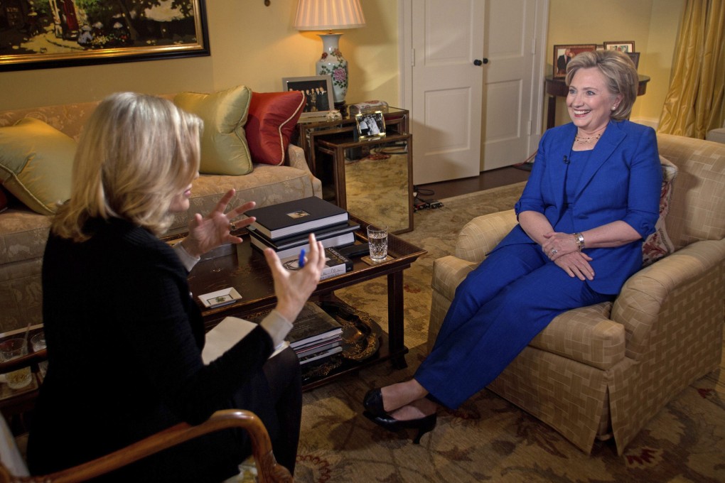Hillary Clinton talks with ABC News in her first television interview in conjunction with the release of her new book titled "Hard Choices" in Washington. Photo: Reuters