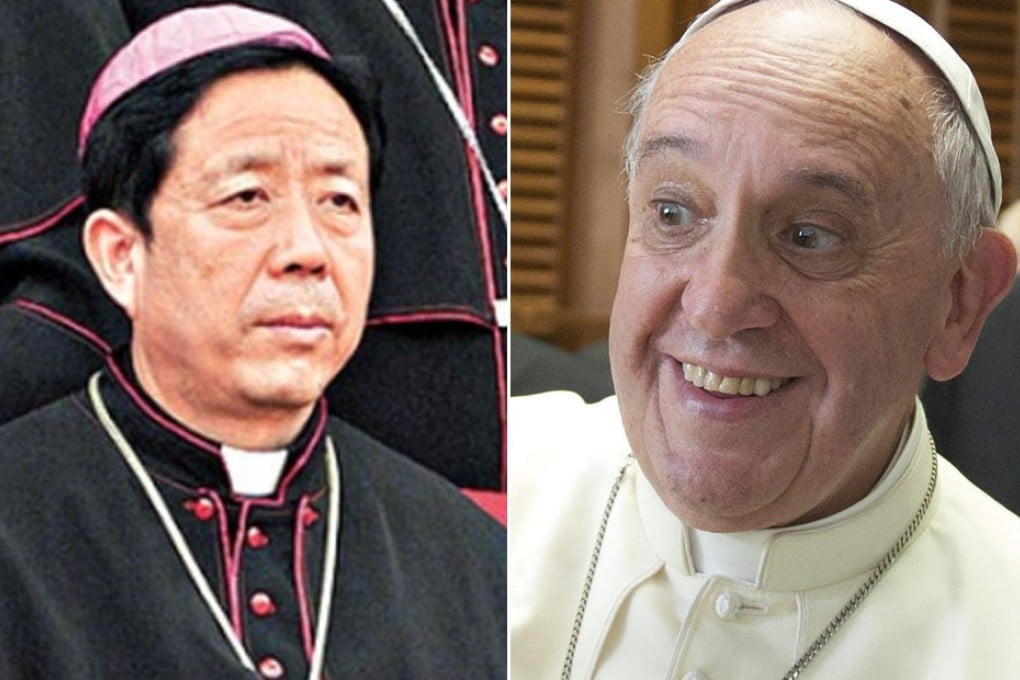 Fang Xingyao (left) and Pope Francis. Pope Francis revealed that he exchanged congratulatory messages with President Xi Jinping following each other's appointment last year. This was seen as a sign of warming ties.