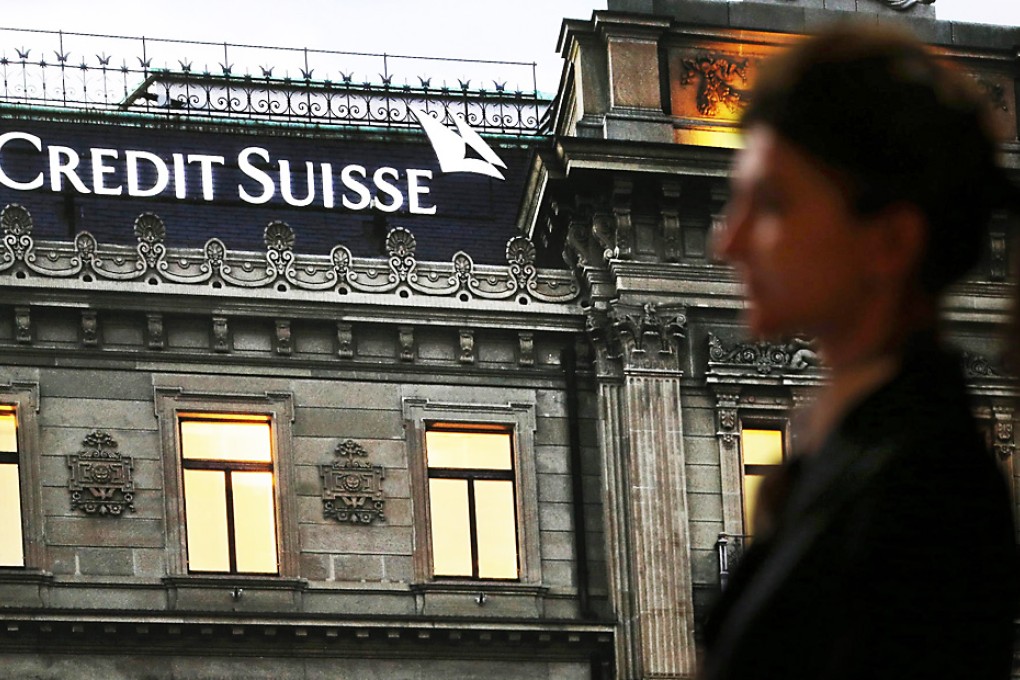 Credit Suisse was slapped with a US$2.6 billion fine last month amid a criminal probe by the US Justice Department. Photo: Bloomberg