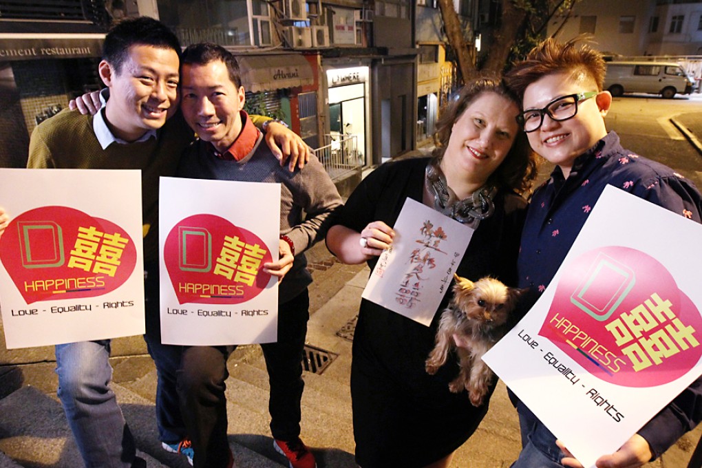 Henry Lam (left) and Guy Ho are lobbying the government for their marriage in Canada to be recognised in Hong Kong. Photo: Dickson Lee