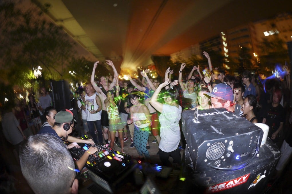 Under cover: the public space beneath a flyover in Kwun Tong makes for an impromptu dancefloor at a Heavy event last September.