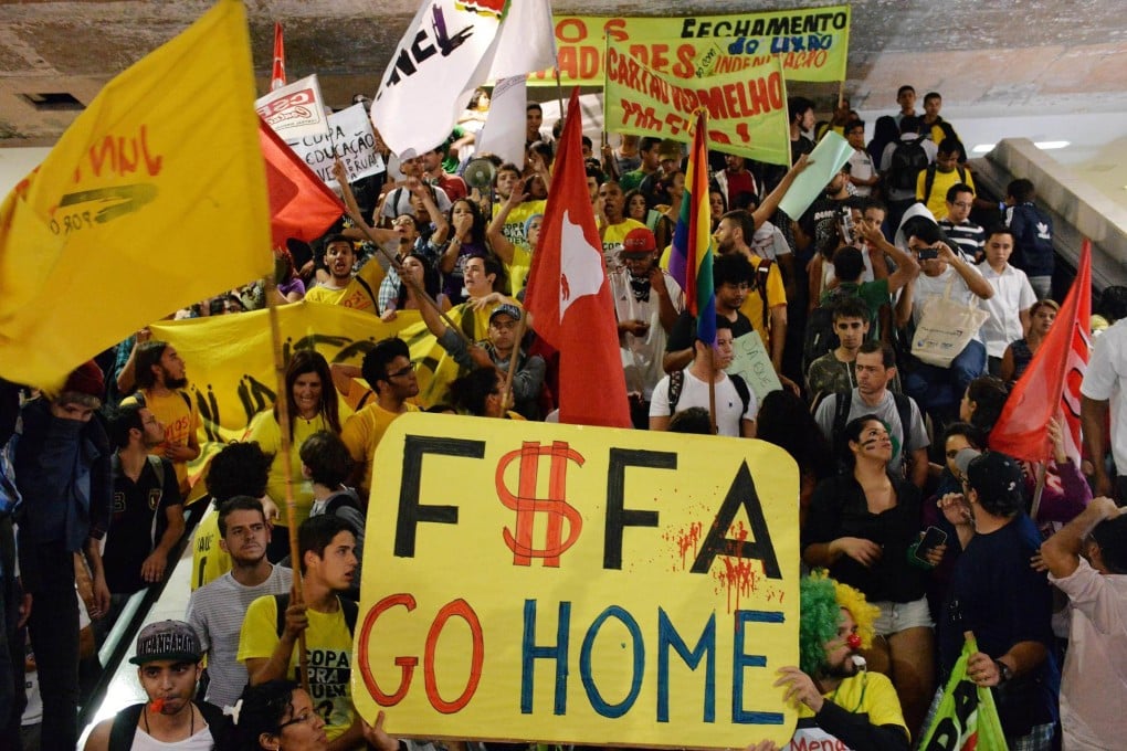 A protest in Brasilia against the World Cup. Photo: AFP