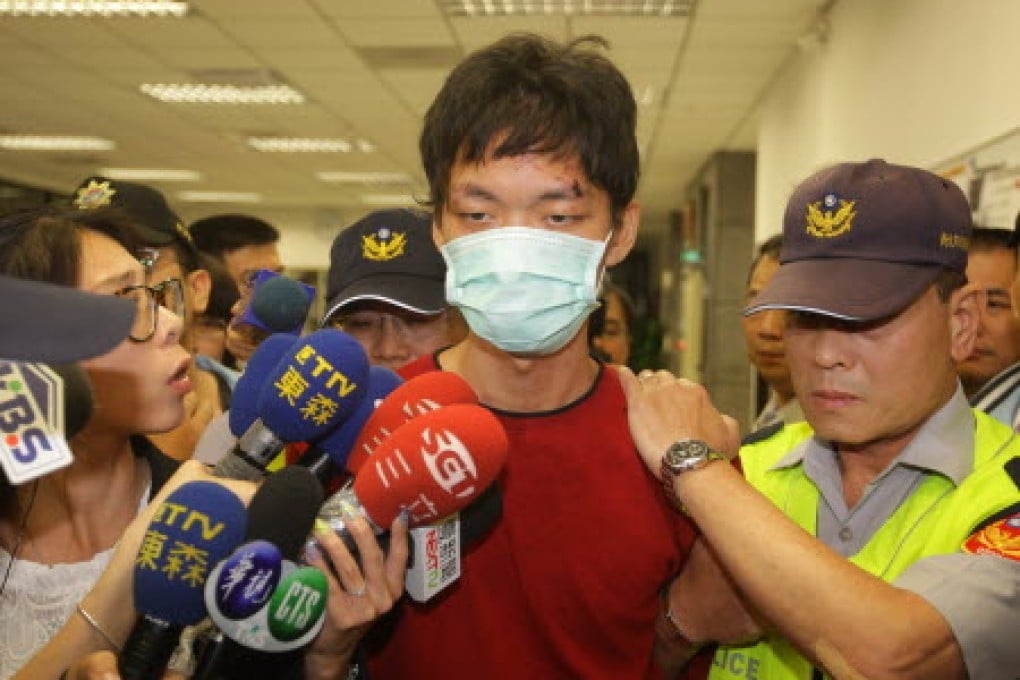 Tunghai University student Cheng Chieh stabbed four people to death and injured 24 others when he ran amok on a train travelling between the Longshan and Jiangzicui stations on May 21. Photo: AFP