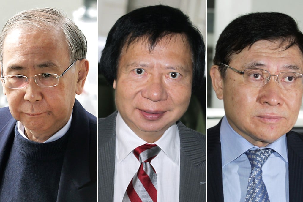 (From left) Rafael Hui, Thomas Kwok and Raymond Kwok arrive at the High Court in Admiralty on June 10. Photos: Dickson Lee