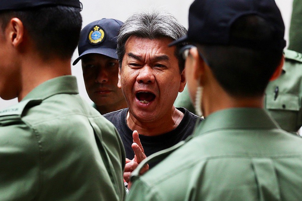 Leung Kwok-hung leaving court on Thursday after failing in his bid for bail. Photo: K.Y. Cheng