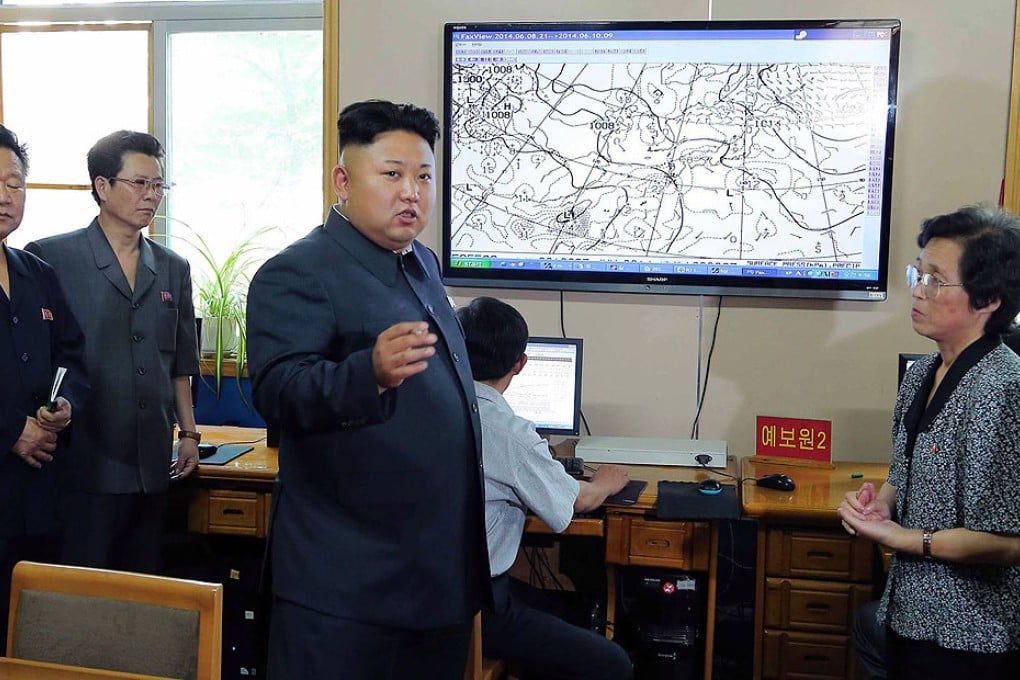 This file image shows North Korean leader Kim Jong-un inspecting the offices of the Hydro-meteorological Service in Pyongyang. Photo: AFP