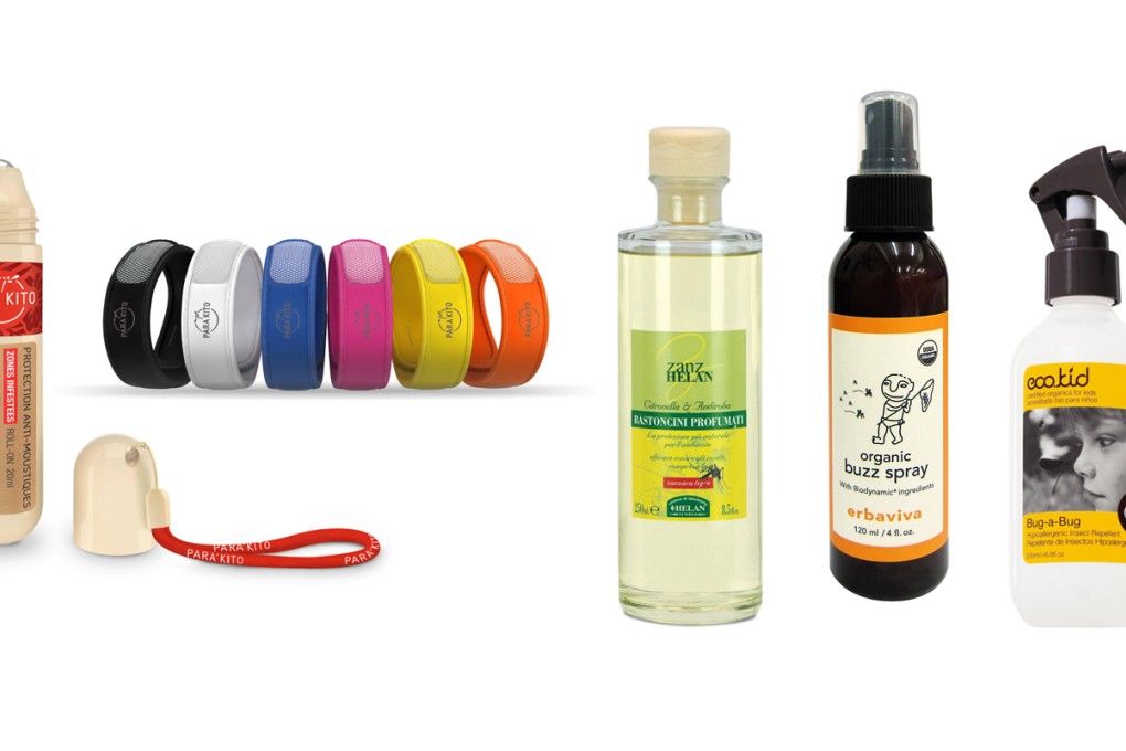 From left: Para’kito’s Roll-On, Zanz Helan’s Scent Diffuser, Erbaviva’s Organic Buzz Spray and Eco.kid’s Bug-a-Bug Hypoallergenic Insect Repellent