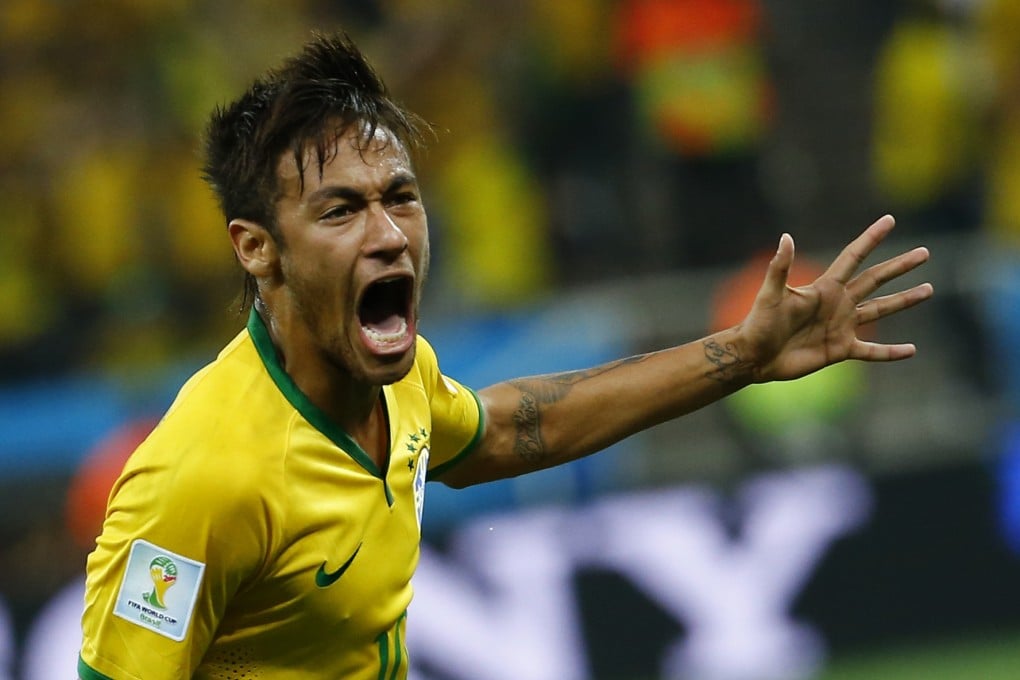 Neymar celebrates his equaliser. Photo: Reuters
