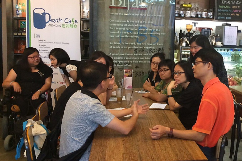 People talk about the taboo subject at the Death Cafe.