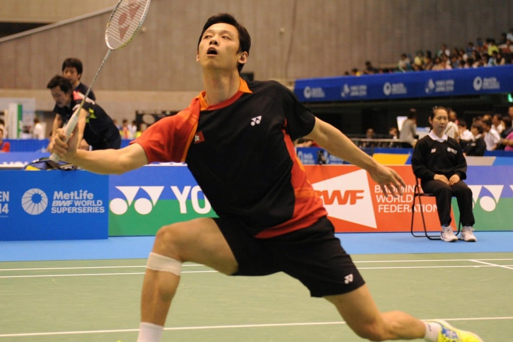 Hu Yun in action in his Japan Open semi-final. Photo: Xinhua