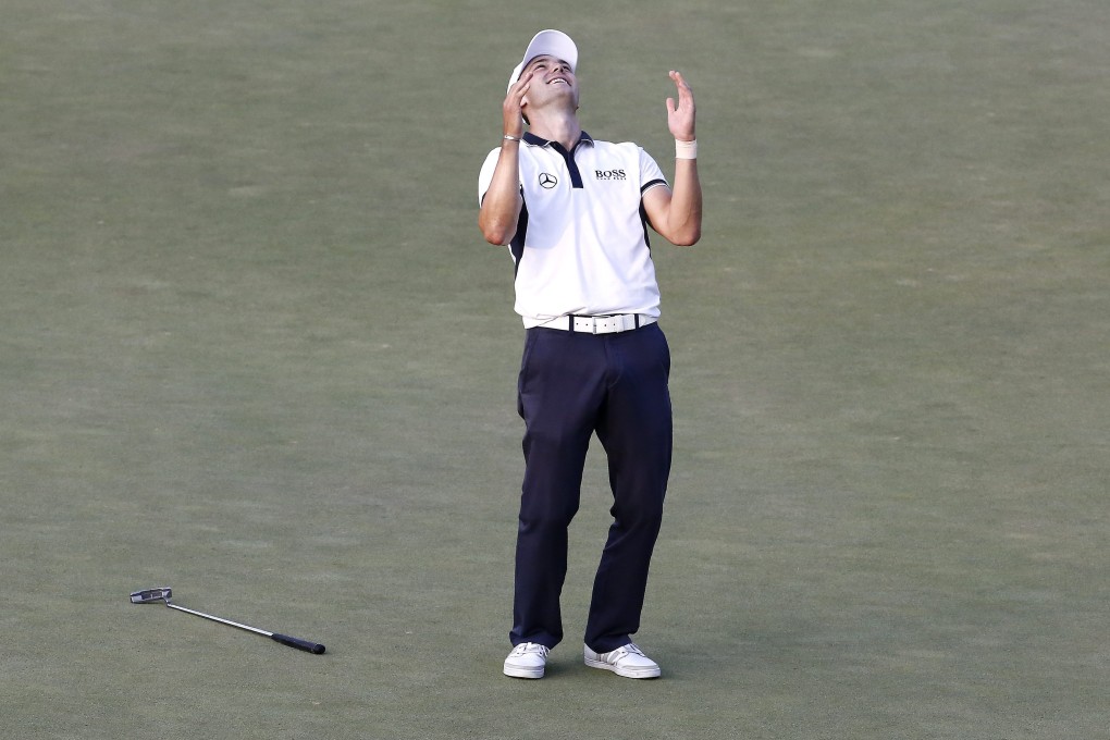 Martin Kaymer rejoices after sinking his final putt to win the US Open at Pinehurst, North Carolina. Photo: EPA