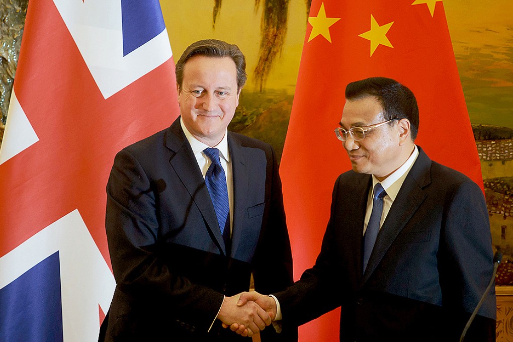 Premier Li Keqiang began his first state visit to Britain yesterday and is expected to discuss finance and trade matters with his counterpart, David Cameron, during his trip. Photo: EPA