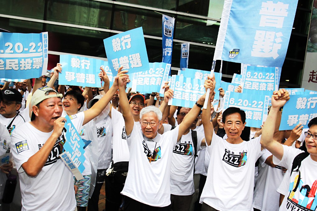 Occupy Central plans to rally protesters to blockade Central district if the government does not come up with a satisfactory plan to implement universal suffrage for the election of the chief executive in 2017. Photo: Dickson Lee