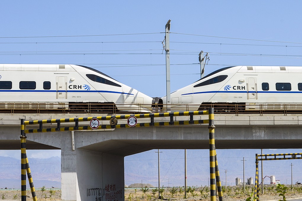 A view of a stretch of the new high-speed rail line. Photo: Xinhua