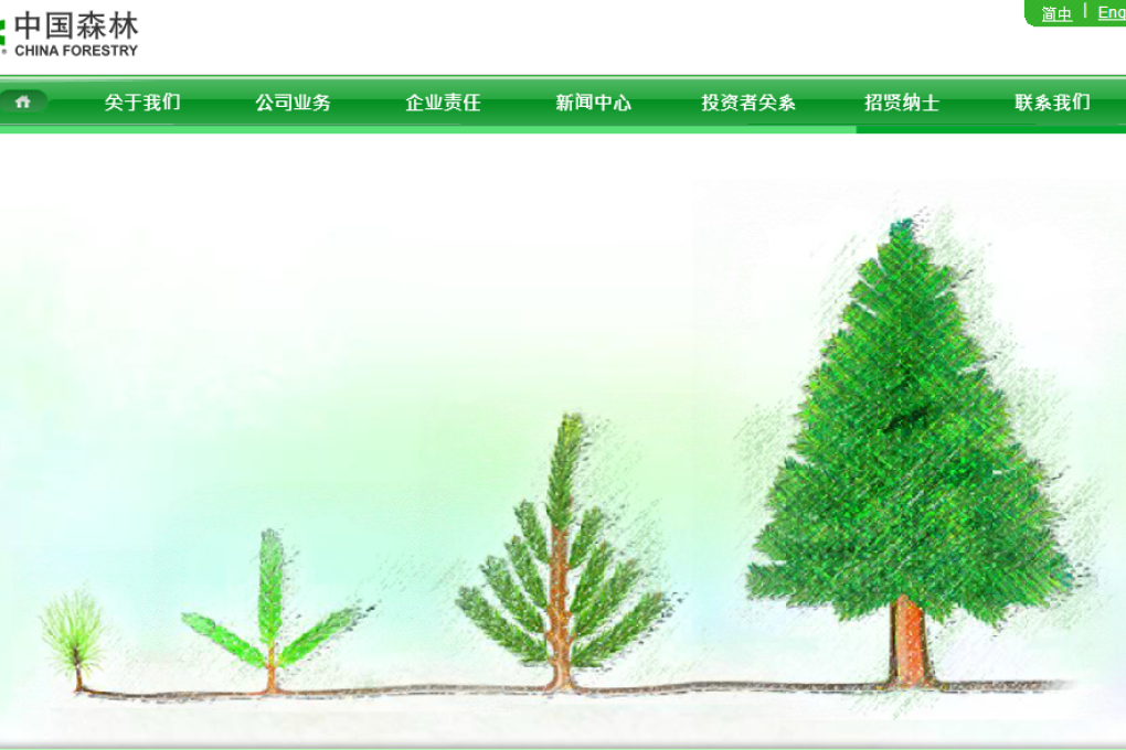China Forestry has accumulated 5.47 billion yuan (HK$6.89 billion) in losses since December 31, 2010. Photo: Screenshot from company website