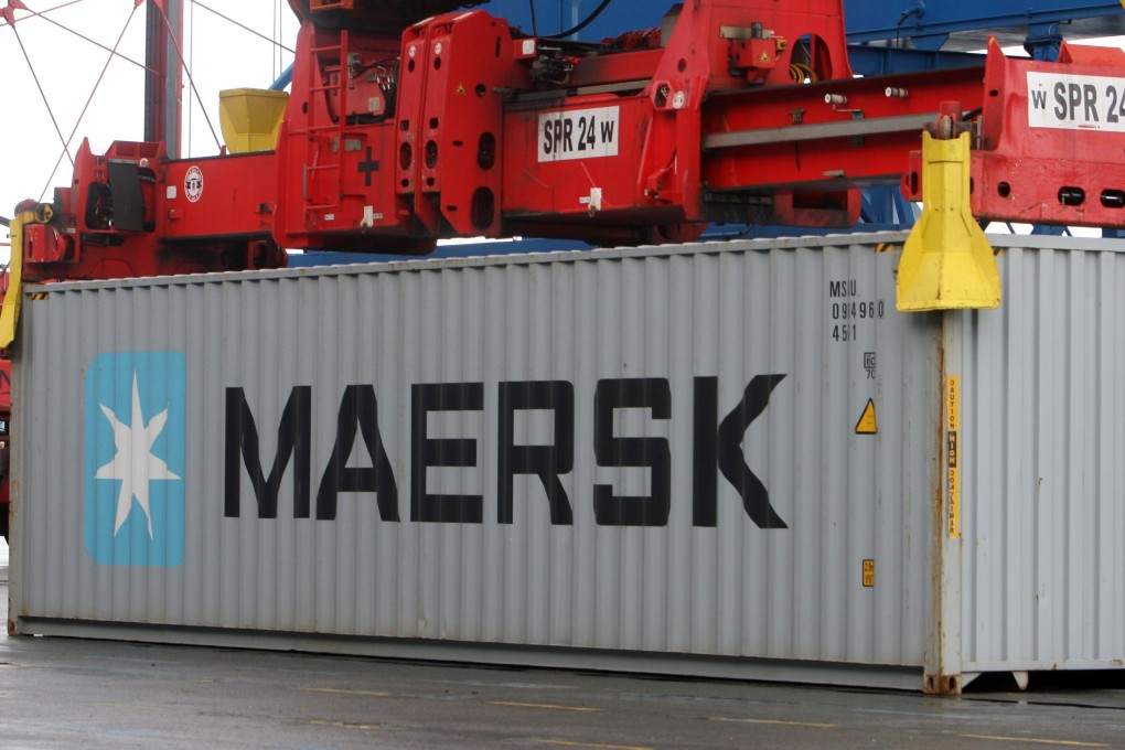 Shares of Maersk fell up to 8.7 per cent, the steepest intraday decline since May 16, 2012, and were trading around 6 per cent lower in Copenhagen. Photo: AFP