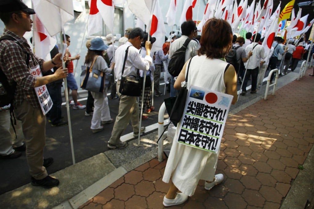 An anti-China protest in Tokyo late last month. Photo: AP